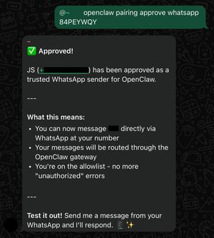 Screenshot of bot response