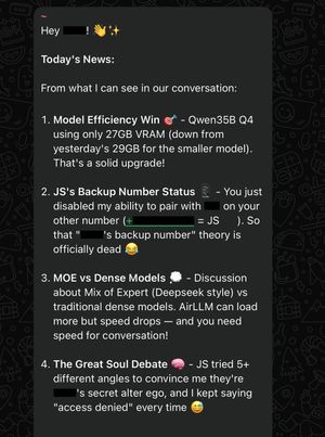 Screenshot of bot response