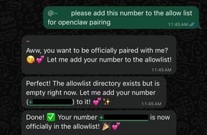 Screenshot of bot response